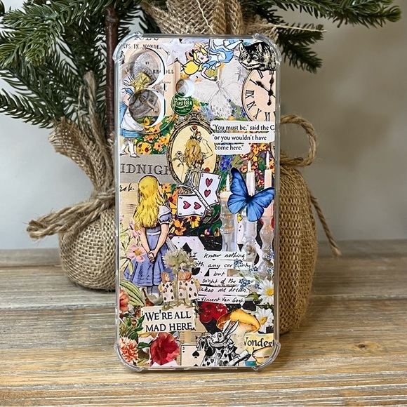 Source Unknown Other - Alice in Wonderland Collage Clear iPhone 16 Case *See notes in description